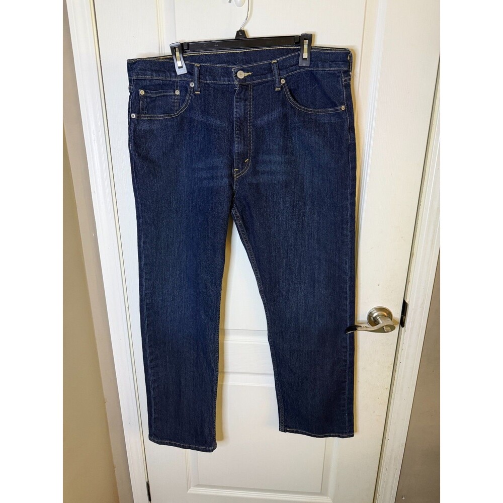 Levis 505 Jeans Mens 38x30 Blue Denim Regular Fit Straight Leg Dark Wash Red Tab